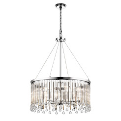 Lampa wisząca Piper - 6 źródeł światła - Polerowany chrom KL-PIPER-6P-PC