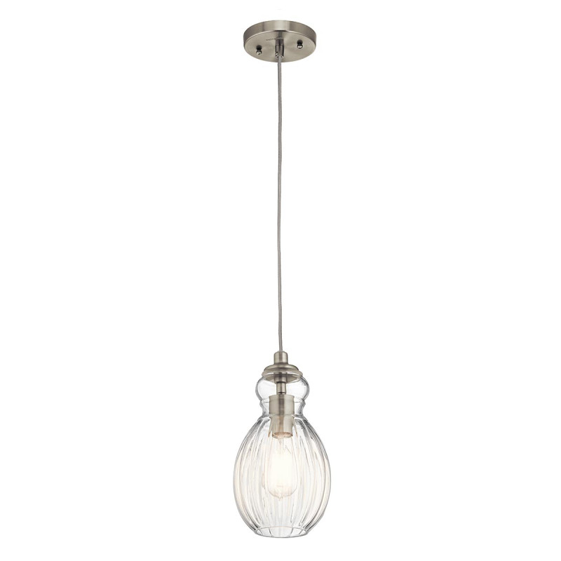 Lampa wisząca Riviera - 1 źródło światła - Szczotkowany nikiel - Wersja C KL-RIVIERA-P-C