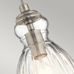 Lampa wisząca Riviera - 1 źródło światła - Szczotkowany nikiel - Wersja C KL-RIVIERA-P-C