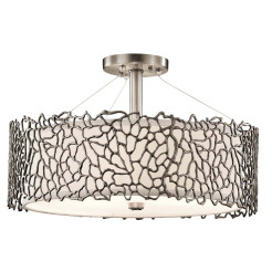 Lampa wisząca Silver Coral - 3 źródła światła - Pewter KL-SILVER-CORAL-P-A