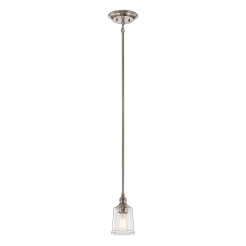 Mała lampa wisząca Waverly - 1 źródło światła - Pewter KL-WAVERLY-MP-CLP