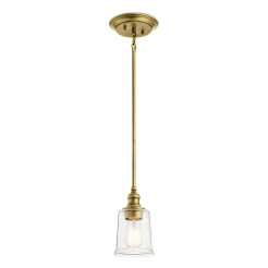 Mała lampa wisząca Waverly - 1 źródło światła - Naturalny mosiądz KL-WAVERLY-MP-NBR