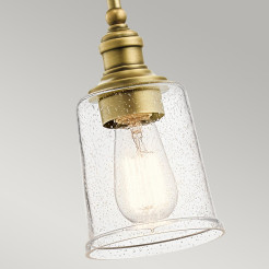 Mała lampa wisząca Waverly - 1 źródło światła - Naturalny mosiądz KL-WAVERLY-MP-NBR