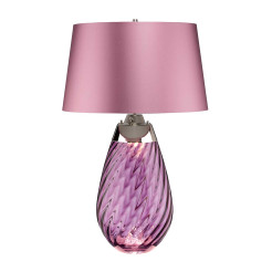 Duża lampa stołowa Lena - 2 źródła światła - Fioletowy - Fioletowy abażur LENA-TL-L-PLUM