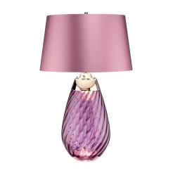 Duża lampa stołowa Lena - 2 źródła światła - Fioletowy - Fioletowy abażur LENA-TL-L-PLUM