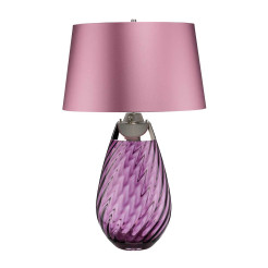 Duża lampa stołowa Lena - 2 źródła światła - Fioletowy - Fioletowy abażur LENA-TL-L-PLUM