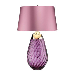Duża lampa stołowa Lena - 2 źródła światła - Fioletowy - Fioletowy abażur LENA-TL-L-PLUM
