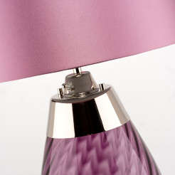 Duża lampa stołowa Lena - 2 źródła światła - Fioletowy - Fioletowy abażur LENA-TL-L-PLUM