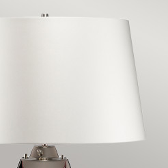 Duża lampa stołowa Lena - 2 źródła światła - Fioletowy - Abażur off-white LENA-TL-L-PLUM-OWSS