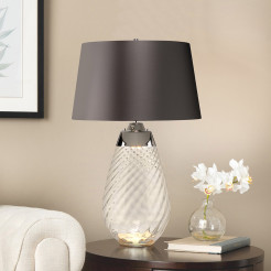 Duża lampa stołowa Lena - 2 źródła światła - Przydymiony - Grafitowy LENA-TL-L-SMOKE