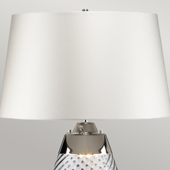 Duża lampa stołowa Lena - 2 źródła światła - Przydymiony - Abażur off-white LENA-TL-L-SMOKE-OWSS
