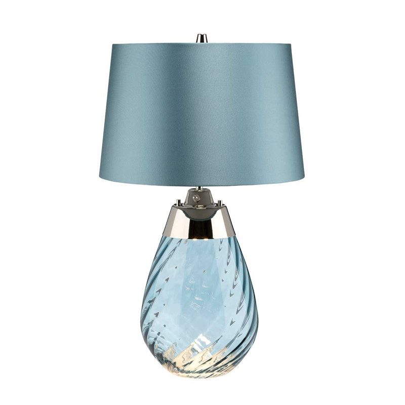 Mała lampa stołowa Lena - 2 źródła światła - Niebieski - Niebieski abażur LENA-TL-S-BLUE