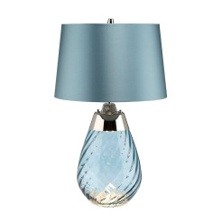 Mała lampa stołowa Lena - 2 źródła światła - Niebieski - Niebieski abażur LENA-TL-S-BLUE