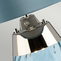 Mała lampa stołowa Lena - 2 źródła światła - Niebieski - Niebieski abażur LENA-TL-S-BLUE