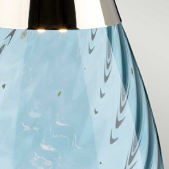 Mała lampa stołowa Lena - 2 źródła światła - Niebieski - Niebieski abażur LENA-TL-S-BLUE