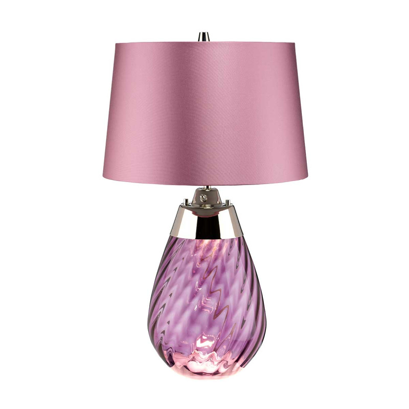 Mała lampa stołowa Lena - 2 źródła światła - Fioletowy - Fioletowy abażur LENA-TL-S-PLUM