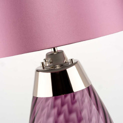 Mała lampa stołowa Lena - 2 źródła światła - Fioletowy - Fioletowy abażur LENA-TL-S-PLUM