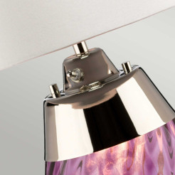 Mała lampa stołowa Lena - 2 źródła światła - Fioletowy - Abażur off-white LENA-TL-S-PLUM-OWSS