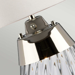 Mała lampa stołowa Lena - 2 źródła światła - Przydymiony - Abażur off-white LENA-TL-S-SMOKE-OWSS