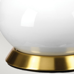 Lampa stołowa Milo - 1 źródło światła - Postarzany mosiądz, biały - Ciemnoszary abażur MILO-AB-TL-VOGPB
