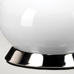 Lampa stołowa Milo - 1 źródło światła - Biały, polerowany nikiel - Pomarańczowy abażur MILO-PN-TL-LORA