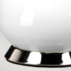 Lampa stołowa Milo - 1 źródło światła - Biały, polerowany nikiel - Różowy abażur MILO-PN-TL-OVTH