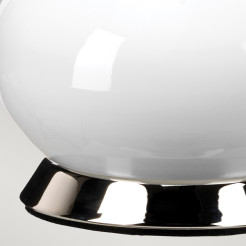 Lampa stołowa Milo - 1 źródło światła - Biały, polerowany nikiel - Żółty abażur MILO-PN-TL-PSM
