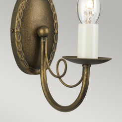 Kinkiet Minster - 1 źródło światła - Czarny, złota patyna MN1-BLK-GOLD