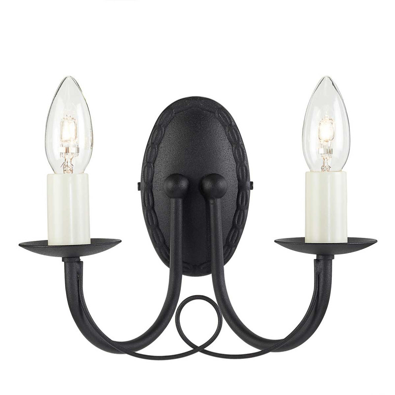 Kinkiet Minster - 2 źródła światła - Czarny MN2-BLACK