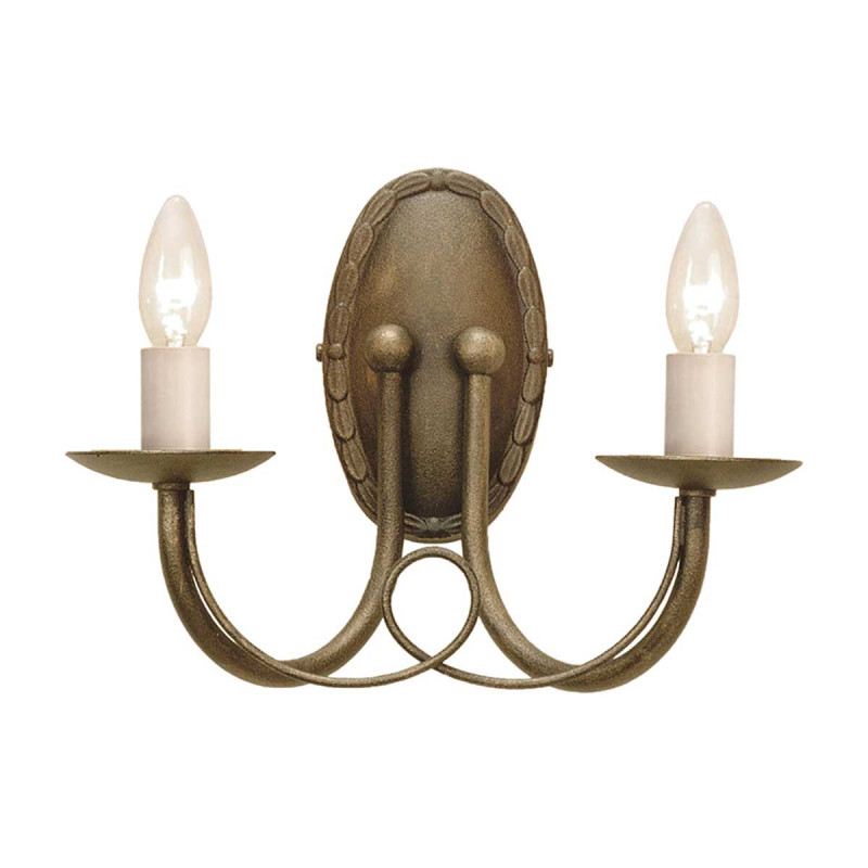 Kinkiet Minster - 2 źródła światła - Czarny, złota patyna MN2-BLK-GOLD