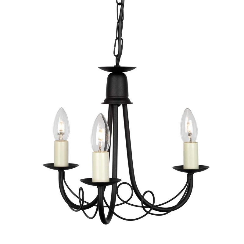 Żyrandol Minster - 3 źródła światła - Czarny MN3-BLACK