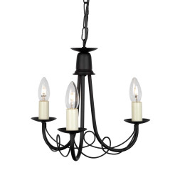 Żyrandol Minster - 3 źródła światła - Czarny MN3-BLACK
