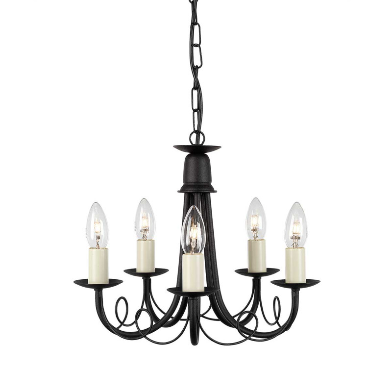 Żyrandol Minster - 5 źródeł światła - Czarny MN5-BLACK
