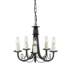 Żyrandol Minster - 5 źródeł światła - Czarny MN5-BLACK