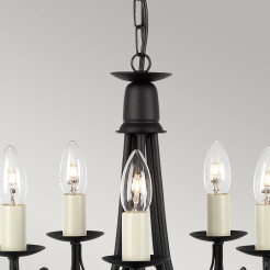 Żyrandol Minster - 5 źródeł światła - Czarny MN5-BLACK