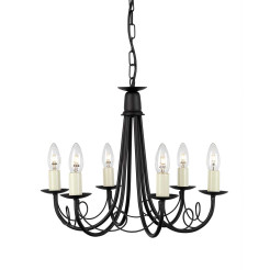Żyrandol Minster - 6 źródeł światła - Czarny MN6-BLACK