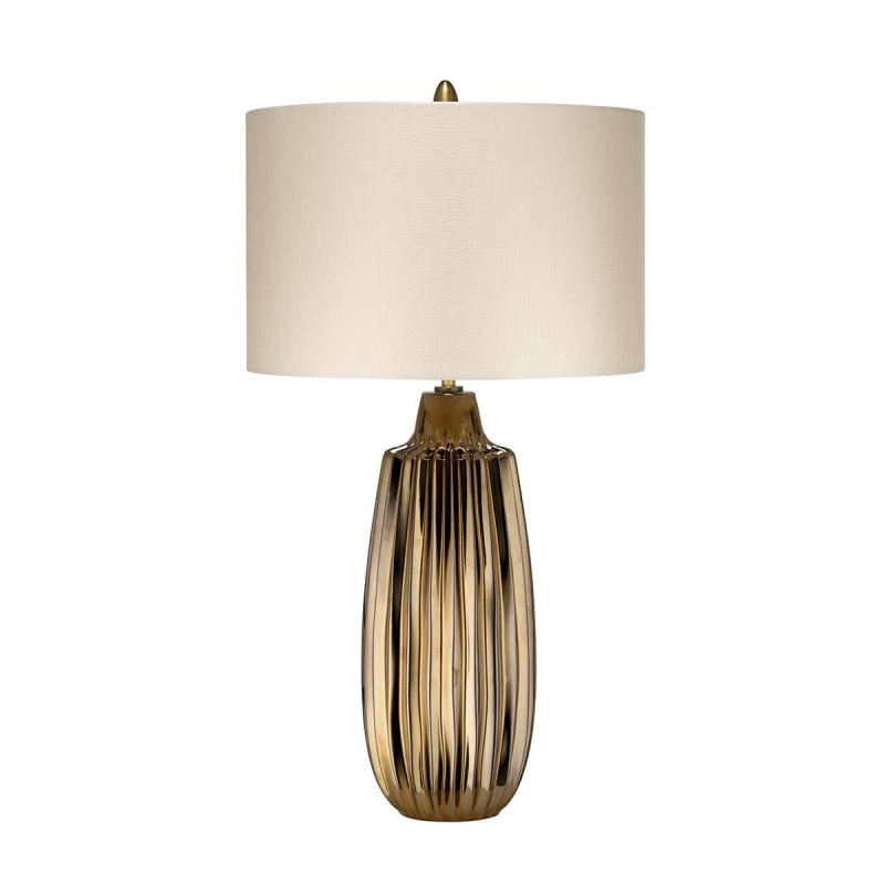 Duża lampa stołowa Newham - 1 źródło światła - Brązowy NEWHAM-TL-L