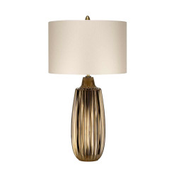 Duża lampa stołowa Newham - 1 źródło światła - Brązowy NEWHAM-TL-L