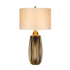 Duża lampa stołowa Newham - 1 źródło światła - Brązowy NEWHAM-TL-L