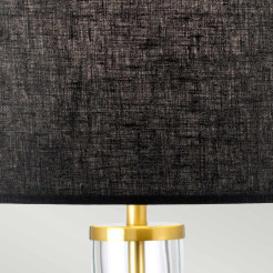 Lampa stołowa Orb - 1 źródło światła - Postarzany mosiądz - Czarny abażur ORB-CLEAR-AB-BLK