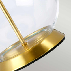 Lampa stołowa Orb - 1 źródło światła - Postarzany mosiądz - Czarny abażur ORB-CLEAR-AB-BLK