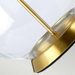Lampa stołowa Orb - 1 źródło światła - Postarzany mosiądz - Biały abażur ORB-CLEAR-AB-WHT