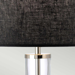 Lampa stołowa Orb - 1 źródło światła - Polerowany nikiel - Czarny abażur ORB-CLEAR-PN-BLK