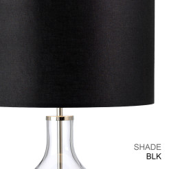 Lampa stołowa Orb - 1 źródło światła - Polerowany nikiel - Czarny abażur ORB-CLEAR-PN-BLK