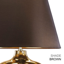 Lampa stołowa Ottoman - 1 źródło światła - Brązowy - Brązowy abażur OTTOMAN-TL