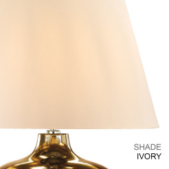 Lampa stołowa Ottoman - 1 źródło światła - Brązowy - Abażur w kolorze kości słoniowej OTTOMAN-TL-IV