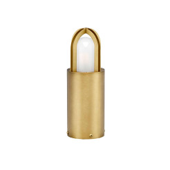 Mały słupek ogrodowy Paignton - 1 źródło światła - Szczotkowany mosiądz PAIGNTON-MB-BRASS