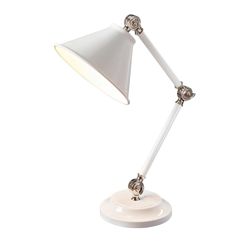 Mała lampa stołowa Provence Element - 1 źródło światła - Biały, polerowany nikiel PV-ELEMENT-WPN
