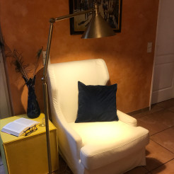 Lampa podłogowa Provence - 1 źródło światła - Postarzany mosiądz PV-FL-AB