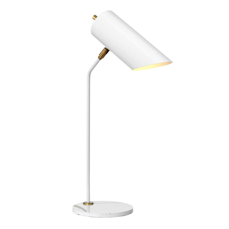 Lampa stołowa Quinto - 1 źródło światła - Biały, postarzany mosiądz QUINTO-TL-WAB